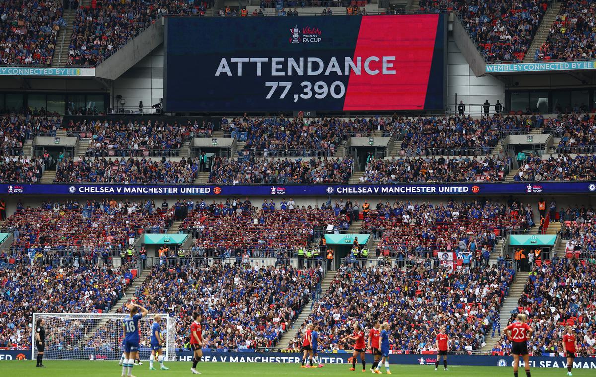 Wembley Chelsea Manchester United ženske | Ženski pokal FA na stadionu Wembley. | Foto Reuters