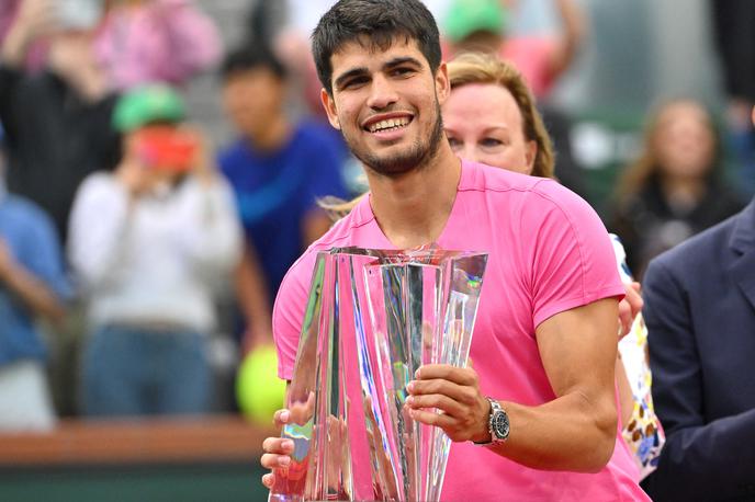 Carlos Alcaraz | Carlos Alcaraz je najmlajši teniški igralec v zgodovini, ki je osvojil oba največja spomladanska turnirja v ZDA (Indian Wells in Miami). | Foto Reuters