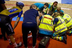 Grozljiv padec Marka Cavendisha na velodromu v Belgiji #video