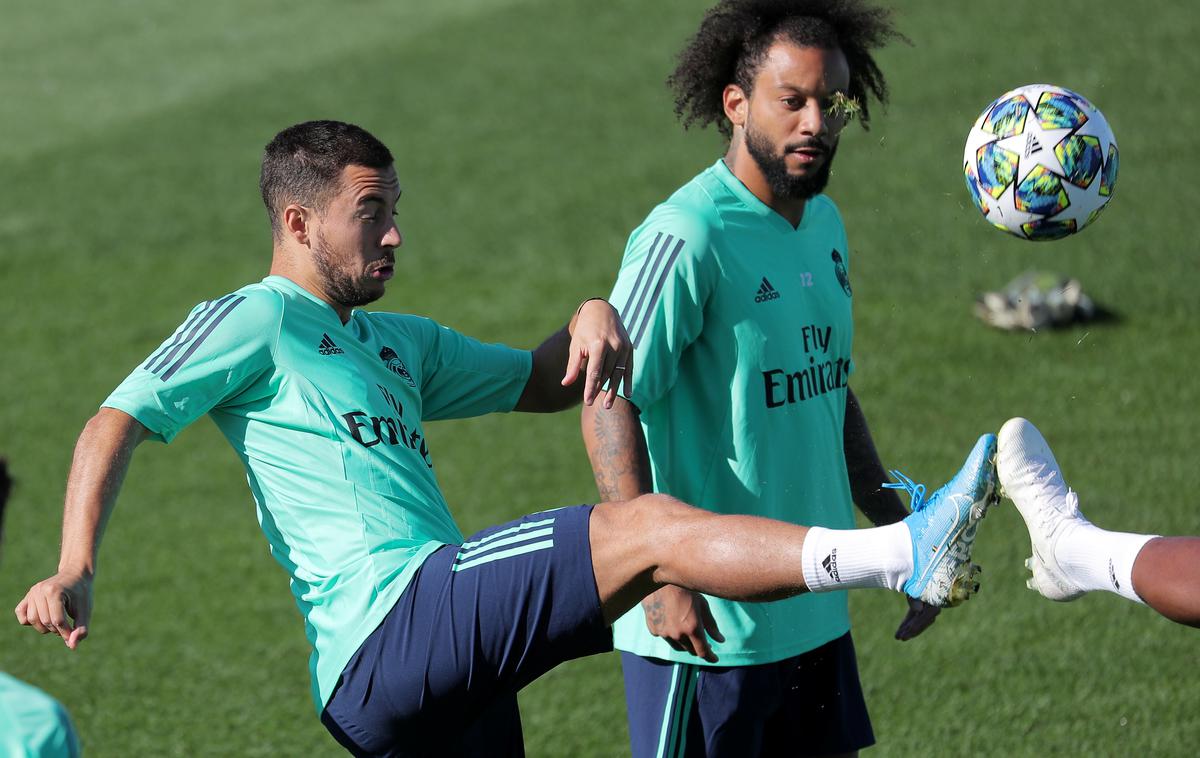 Eden Hazard & Marcelo | Real Madrid se bo moral na velikem španskem derbiju z Barcelono znajti brez poškodovanih Edena Hazarda in Marcela.  | Foto Reuters