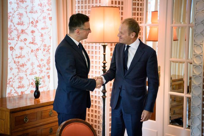 Marjan Šarec Donald Tusk | Premier Marjan Šarec se je sešel s predsednikom Evropskega sveta Donaldom Tuskom. | Foto STA