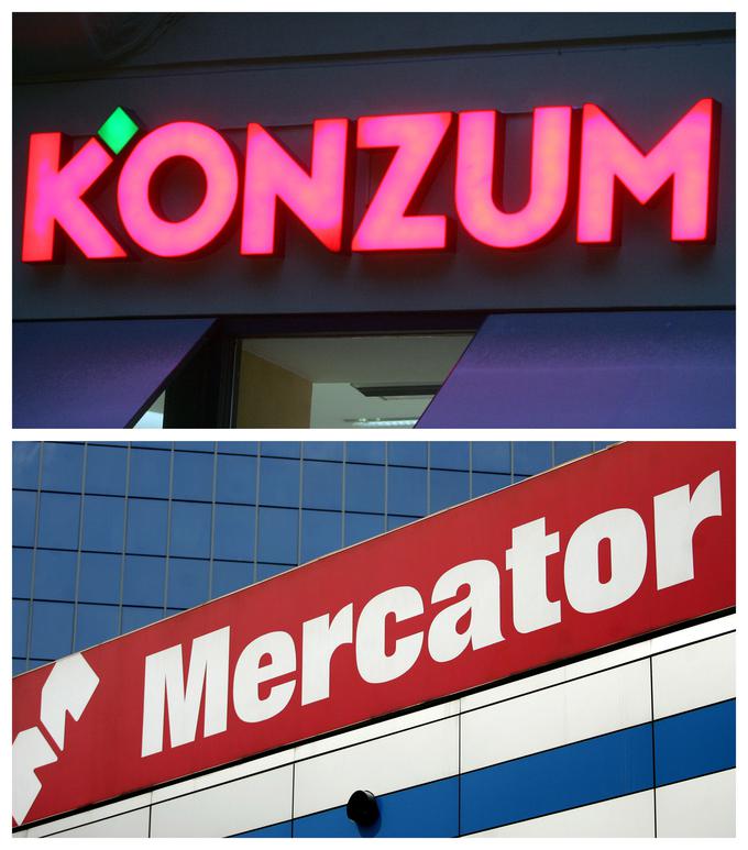 Mercator in Konzum imata skupaj v lasti več kot dva tisoč trgovin na območju Slovenije, Hrvaške, Srbije, Bosne in Hercegovine in Črne gore, s čimer sta vodilna trgovca na teh trgih.  | Foto: STA ,