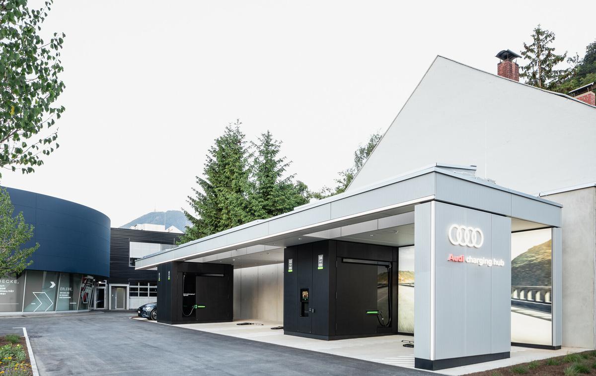 Audi Salzburg električna polnilnica | Audijev "charging hub" je odprt za avtomobile vseh znamk s standardnim evropskim priključkom CCS. | Foto Audi