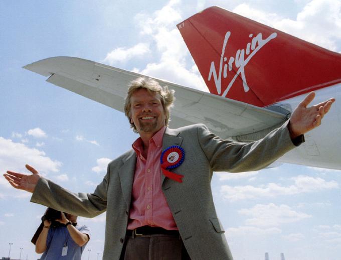 Leta 1984 je Richard Branson z založbo Virgin Records služil odlično, zato se je odločil za prodor na nov trg – odprl je letalsko družbo Virgin Atlantic. Ta je danes sedmi največji britanski letalski prevoznik, na leto prepelje skoraj 5,5 milijona potnikov.   | Foto: 