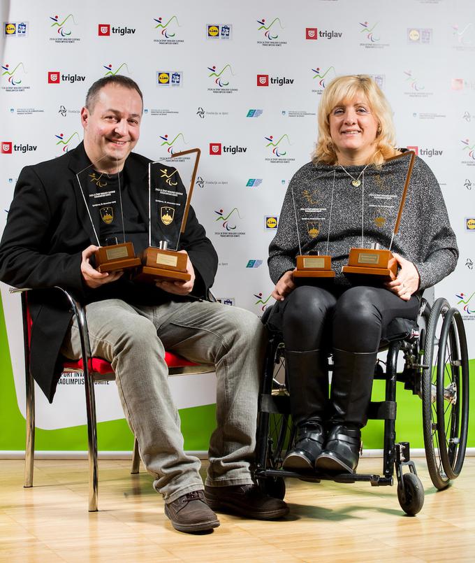 Tiršek je najboljši športnik med invalidi postal četrtič, Pevčeva drugič. | Foto: Vid Ponikvar