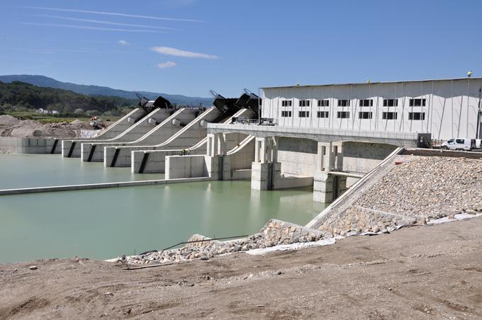 Gradbišče hidroelektrarne Brežice. | Foto: STA ,