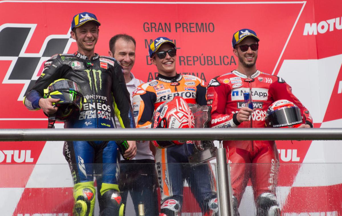 Valentino Rossi, Marc Marquez, Andrea Dovizioso | Foto Gulliver/Getty Images