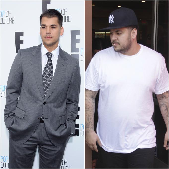 Rob Kardashian nekoč (na levi) in pred dvema letoma (na desni). Kako je videti danes, pa bo očitno razkril kmalu. | Foto: Cover Images