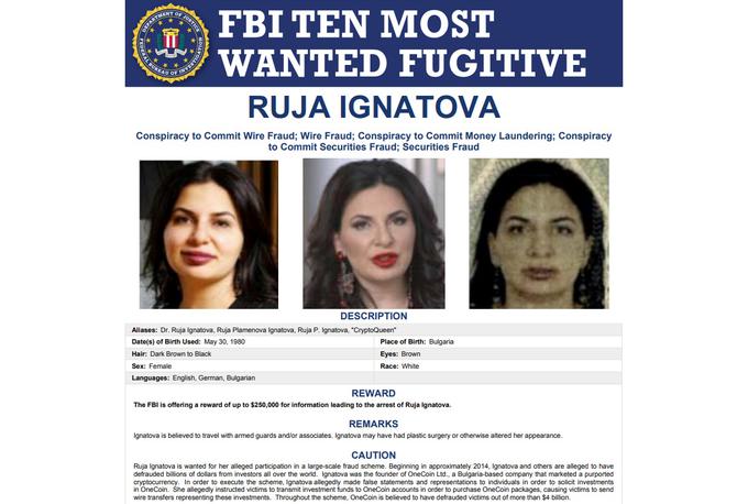 Ruja Ignatova | Foto: FBI