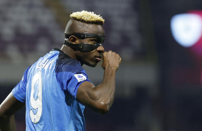 Victor Osimhen je zadel za zmago Napolija z 2:0. | Foto: Reuters