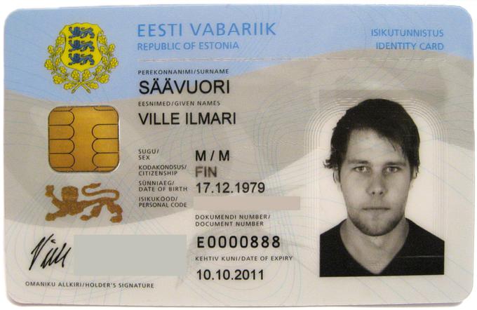 Osebna izkaznica s čipom državljana Estonije. | Foto: Thomas Hilmes/Wikimedia Commons