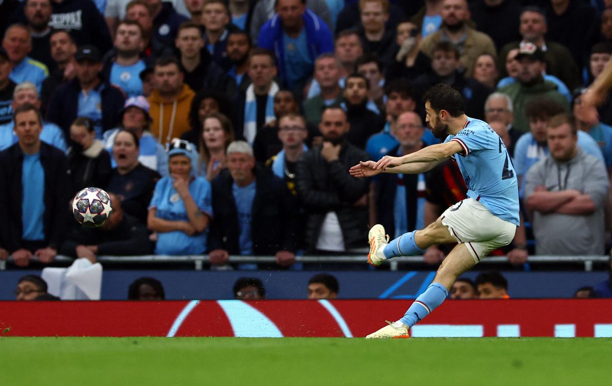 Manchester City polfinale  Bernardo Silva |  Bernardo Silva je v 23. minuti kronal premoč Manchestra v uvodnem delu tekme na Etihadu. | Foto Reuters