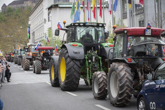 Protestni shod kmetov v Ljubljani 25. aprila lani. | Foto: Bojan Puhek