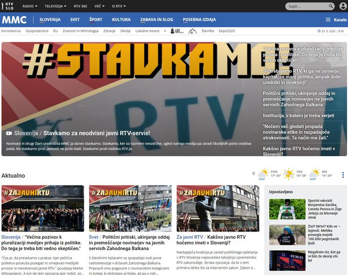 Stavka RTV Slovenija | Foto: Zajem zaslona RTV