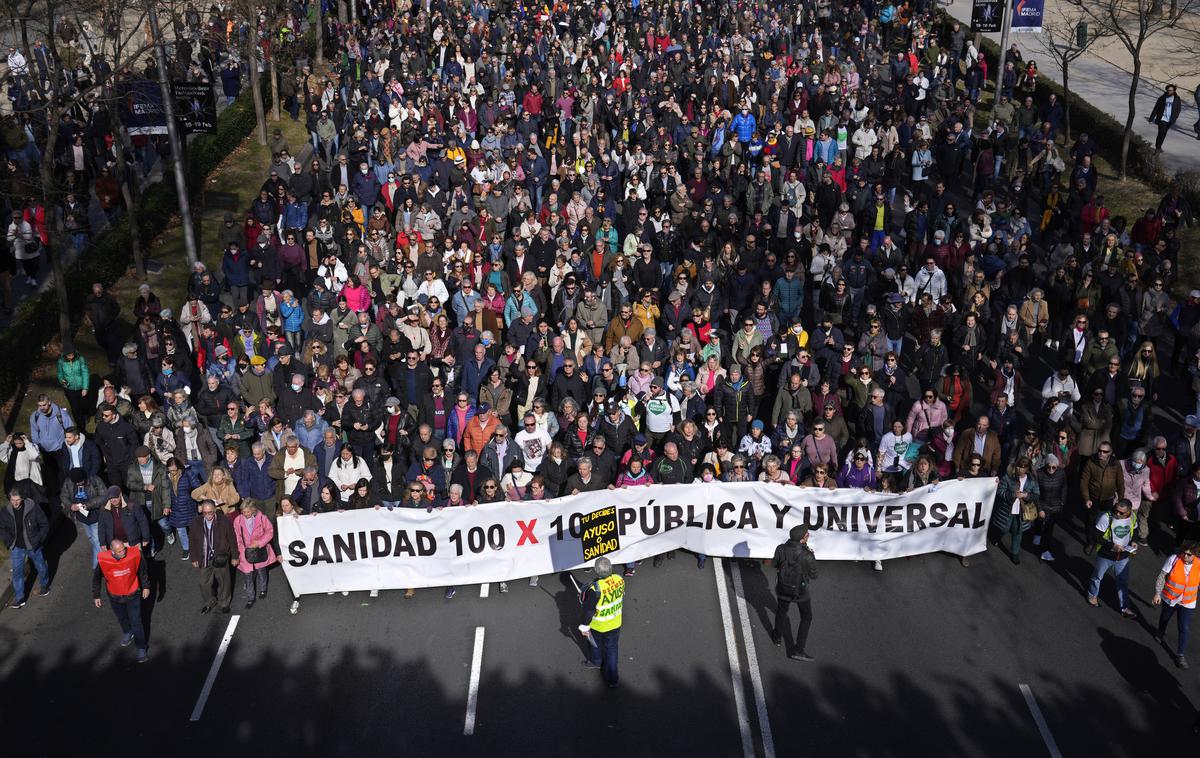 Protest proti uničevanju javnega zdravstva v Španiji | V Madridu so bili množični protesti proti uničevanju španskega javnega zdravstva. | Foto Guliverimage