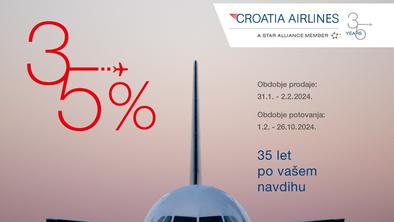 35-odstotni popust ob 35-letnici Croatia Airlines!