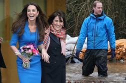Kate Middleton z rožami, William in Harry pa v blatu