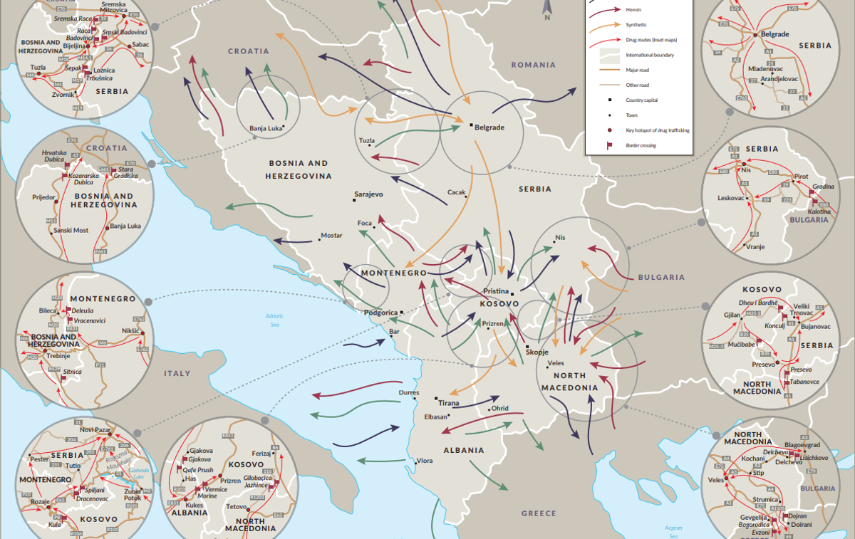 droga balkan | Pot droge po državah Zahodnega Balkana | Foto The Global Initiative