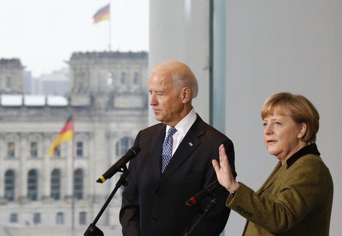 Ameriški predsednik Joe Biden in nemška kanclerka Angela Merkel. | Foto: Reuters
