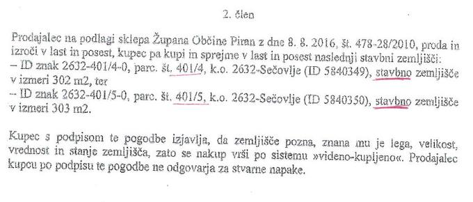 Pogodba št. 478-28/2010 z dne 14.11.2016 med Občino Piran in zakoncema Seljak | Foto: 