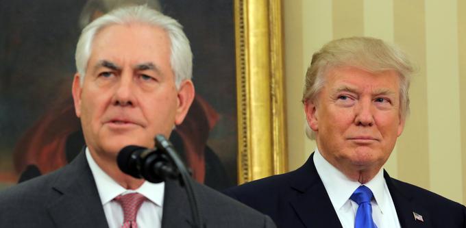 Donald Trump je Rexa Tillersona pohvalil kot pravega človeka za položaj in dejal, da je čas za svež pogled na zunanjo politiko in svet okoli ZDA. | Foto: Reuters
