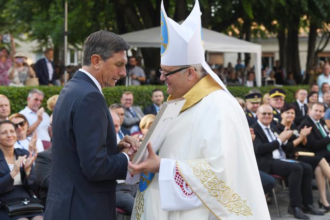 Predsednik republike Borut Pahor in škof Peter Štumpf | Foto: STA ,