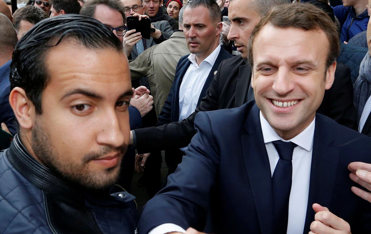 Alexandre Benalla in Emmanuel Macron | Foto Reuters