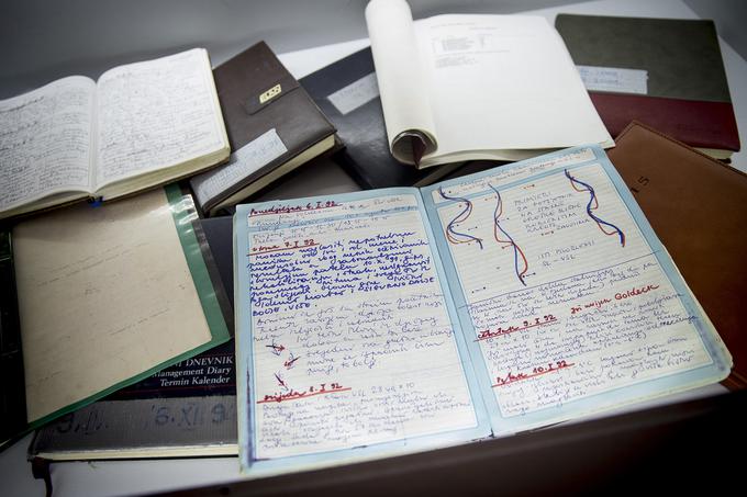 Nekaj dnevnikov, ki jih Kostelić piše že vrsto let, je trenutno razstavljenih v Muzeju mesta Zagreb. | Foto: Ana Kovač