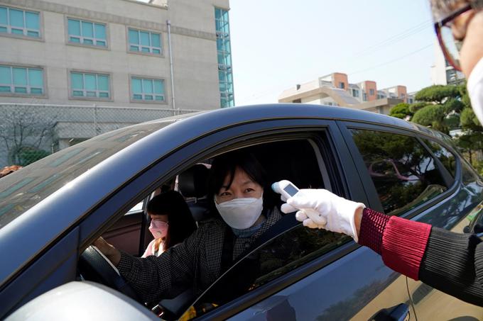 V Južni Koreji so prvi val koronavirusa hitro odbili predvsem po zaslugi zelo dodelanega sistema testiranja, ki je državi omogočil izvedbo zelo velikega števila testov v zelo kratkem času. Med 22. februarjem in 30. junijem so dnevno v povprečju opravili 9.300 testov.  | Foto: Reuters