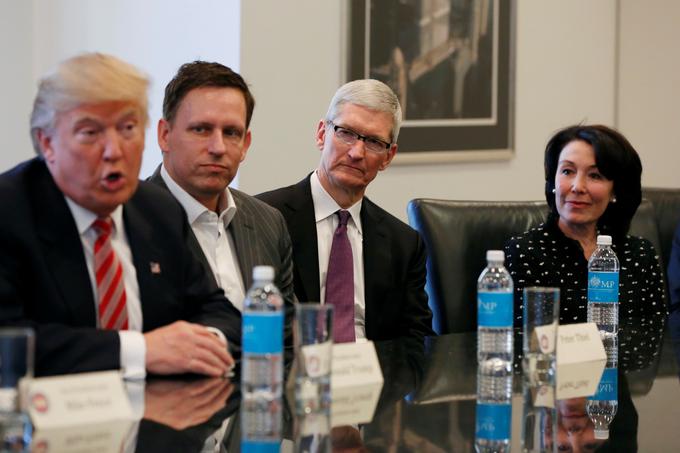Donald Trump, Peter Thiel, Tim Cook, Safra Catz | Foto: Reuters