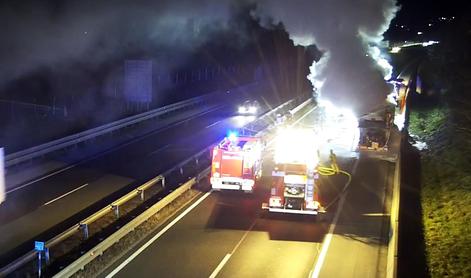 Zaradi požara tovornega vozila zaprta štajerska avtocesta #video