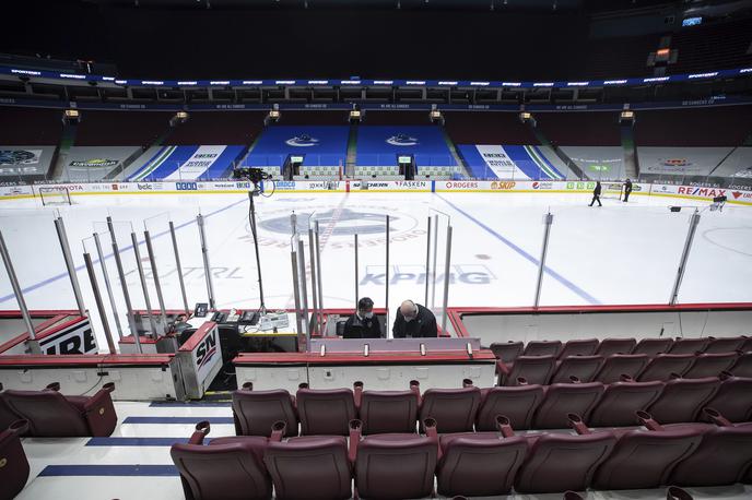 Vancouver Canucks | Dvorana Rogers Arena v zadnjih dneh sameva, ustavljene so vse aktivnosti. | Foto Guliverimage