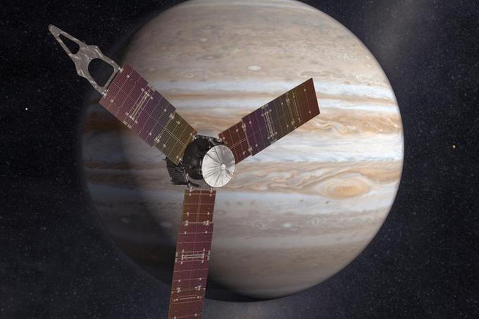 Plovilo Juno sestavljajo osrednje "telo", kjer so nameščeni vsi instrumenti in potovalni računalnik, ter tri krila s sončnimi celicami, ki v dolžino merijo skoraj devet metrov, v širino pa 2,7 metra. | Foto: NASA