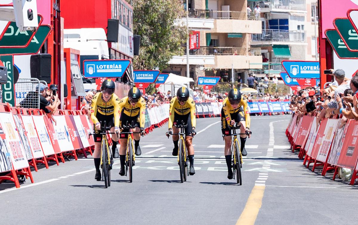 Jumbo-Visma ženske, Vuelta Feminina 2023 | Kolesarke Jumbo-Visme so zmagovalke uvodnega ekipnega kronometra letošnje ženske Vuelte. | Foto Toni Baixauli/Unipublic