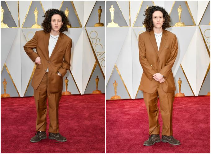 Mica Levi se očitno požvižga na modna pravila, čeprav gre za najbolj glamurozen večer v Hollywoodu. | Foto: Getty Images