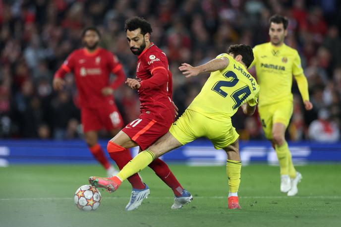 Liverpool Villarreal Salah | Prva polfinalna tekma se je na Anfieldu končala z zmago Liverpoola z 2:0. | Foto Reuters