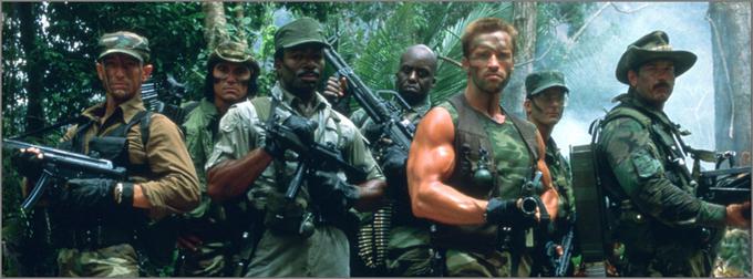 Skupino komandosov na misiji v deževnem pragozdu Srednje Amerike lovi nezemeljski bojevnik. Film je začel medijsko franšizo in pomagal utrdil status Arnolda Schwarzeneggerja kot enega od največjih zvezdnikov 80. let prejšnjega stoletja. • V videoteki DKino. | Foto: 