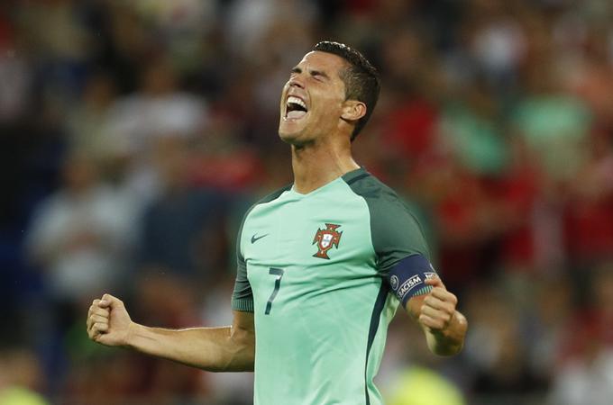 Cristiano Ronaldo se je z devetimi zadetki izenačil na večni lestvici najboljših strelcev v zgodovini evropskih prvenstev z Michelom Platinijem. | Foto: 