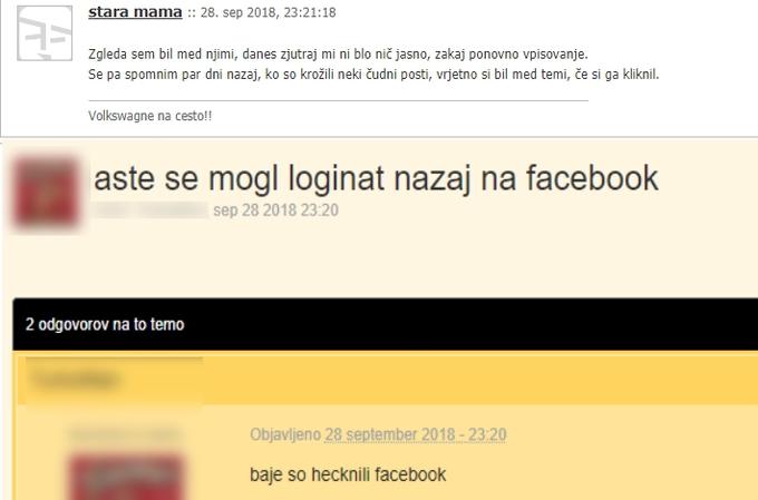 O tem, da so se morali v petek ponovno prijaviti v Facebook, so na spletnih forumih poročali tudi številni slovenski uporabniki družbenega omrežja.  | Foto: Matic Tomšič / Posnetek zaslona