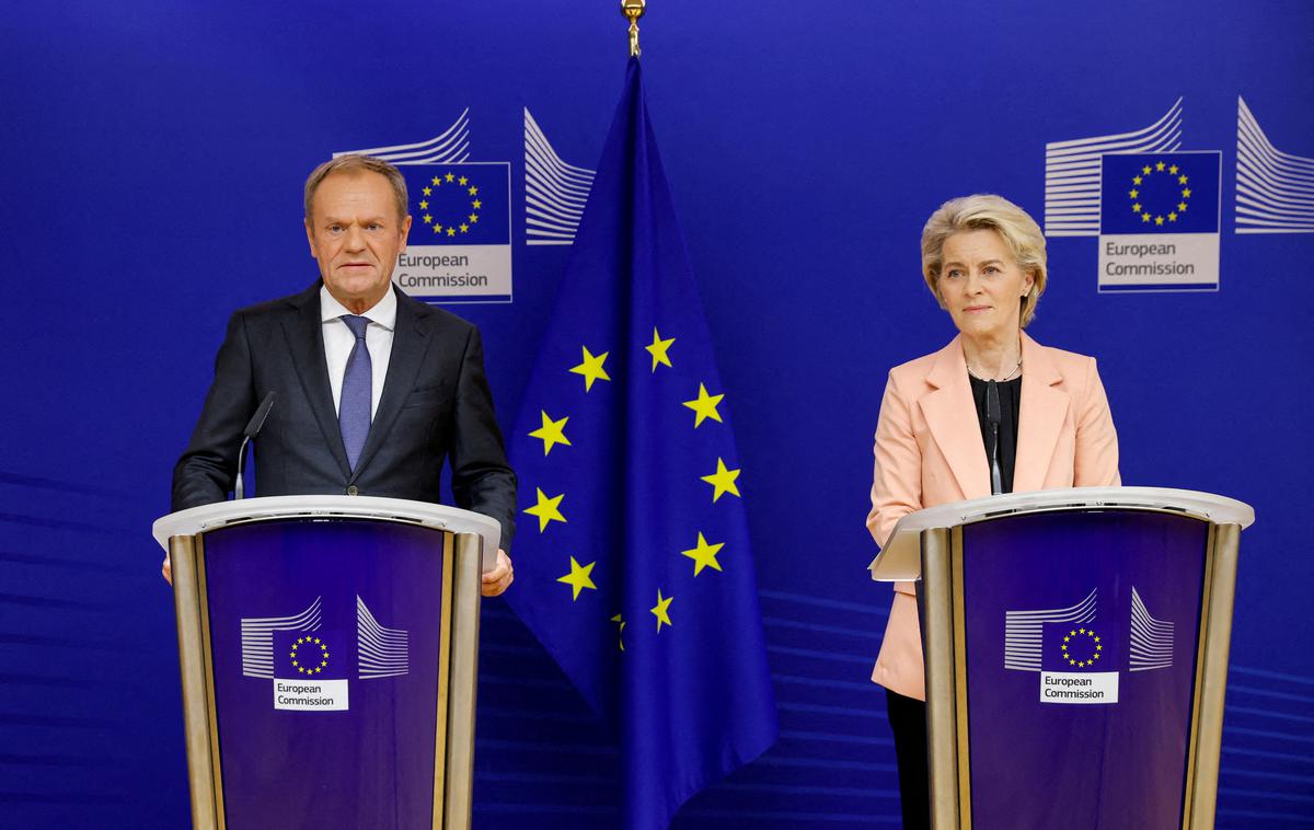 Ursula von der Leyen in Donald Tusk | Tusk je von der Leynovo označil za zanesljivo partnerico Poljske. | Foto Reuters