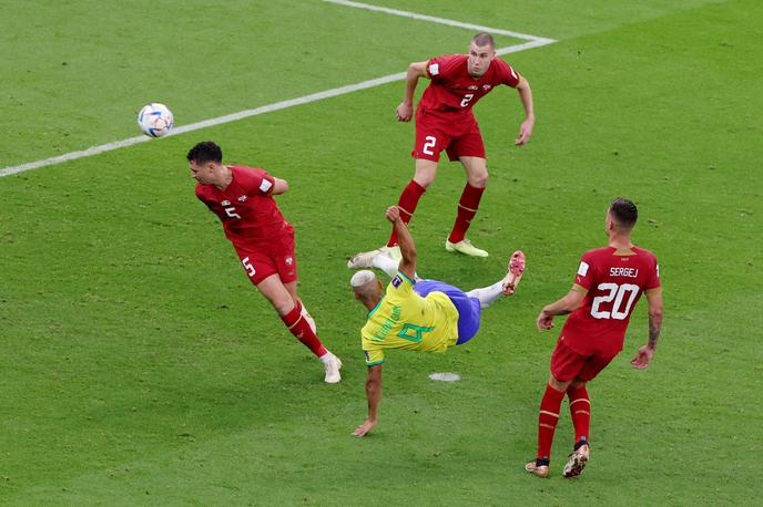 Brazilija - Srbija, Katar 2022 Richarlison | Richarlison je na tekmi skupinskega dela s Srbijo dosegel gol za 2:0. | Foto Reuters