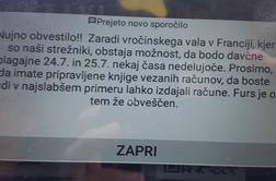 Zaradi vročinskega vala v Franciji nedelujoče davčne blagajne v Sloveniji
