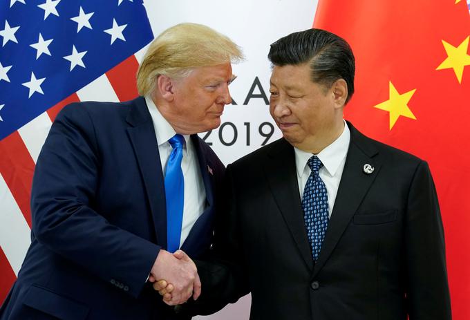 Donald Trump in Ši Džingping leta 2019 v Osaki na Japonskem | Foto: Reuters