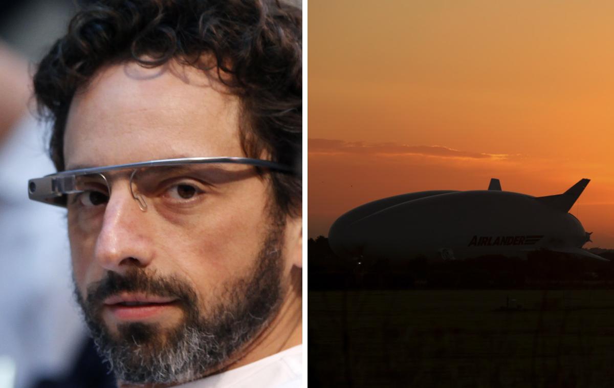 Sergey Brin | Sergey Brin naj bi svoj zrakoplov uporabljal tudi za izvedbo humanitarnih misij v revne kraje, kamor je z letalom zaradi pomanjkanja pristajalnih stez težko priti, in ne zgolj kot luksuzno prevozno sredstvo. Na desni fotografiji je sicer prototip 91-metrskega Airlanderja 10, enega največjih obstoječih zrakoplovov. Brinov bo več kot dvakrat daljši. | Foto Reuters
