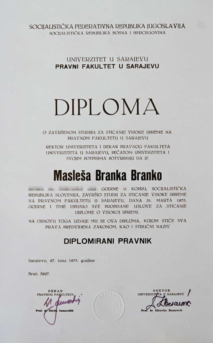 Masleša diploma | Foto: STA ,