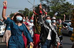 V Mjanmaru drugi dan množični protesti proti vojaškemu prevratu