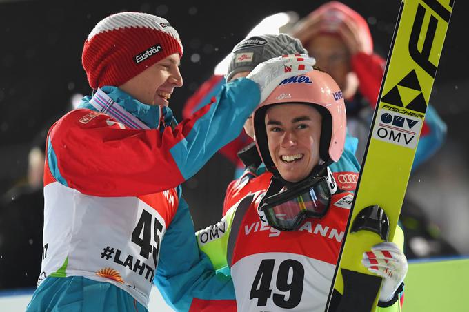 Stefan Kraft je še drugič osvojil zlato medaljo v Lahtiju. | Foto: Getty Images