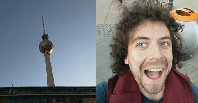 Ko je prispel v Berlin (na levi strani fotografije televizijski stolp ali "Fernsehturm" v bližini trga Alexanderplatz), se je Kreftu od srca odvalila skala.  | Foto: Jure Kreft