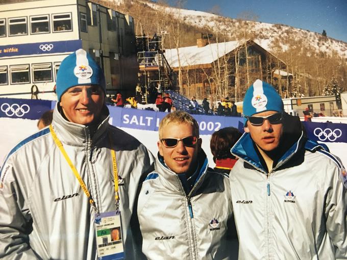 Spomin na olimpijske igre 2002 v Salt Lake Cityju: Drago Grubelnik, Rene Mlekuž in Mitja Dragšič | Foto: MaPa