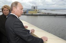 Putin v Sankt Peterburgu slovesno odprl nov jez